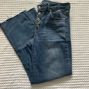 American eagle super stretch high rise crop flare jeans size 10